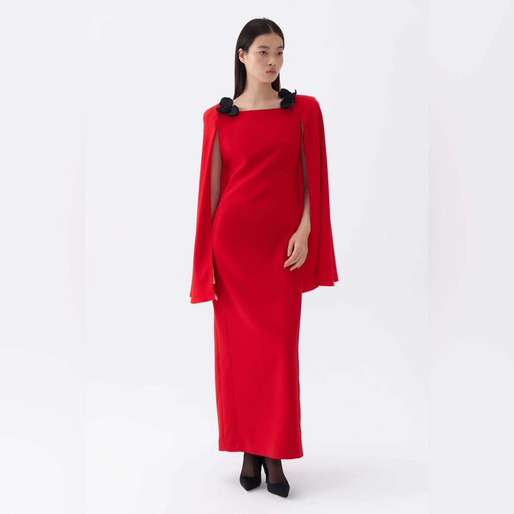 Nocturne Cape Sleeve Maxi Dress $478